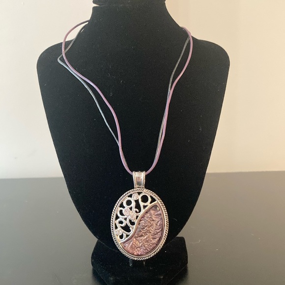 Macy's Jewelry - Macy's Silver and Purple Pendant Necklace